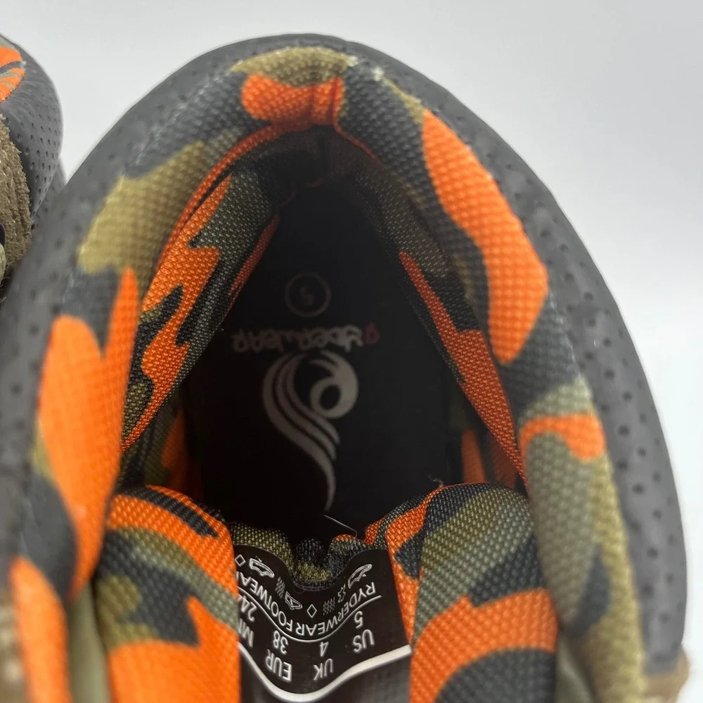 Ryderwear Footwear Weightlifting Shoes Olive‎ Green Camo Orange Men's US 5 EUC